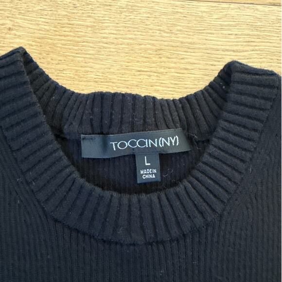 Toccin NY Rib Sleeveless Tank Top Size L Black - Picture 2 of 4